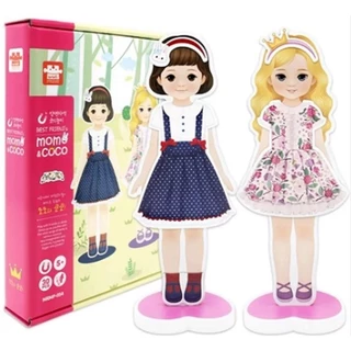 Bonecas Magnéticas Momo/coco Pré-escolar Troca Roupas 30 Pçs