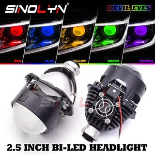 Uma Unidade Farol Projetor 40W 2.5'Bi Lente De Farol De Projetor LED Branco Amarelo 4300K 6000K Com Luz De Olho Demoníaco High/Low Beam Para H4 H7 H1 9005 9006 Acessórios Motocicleta Carros