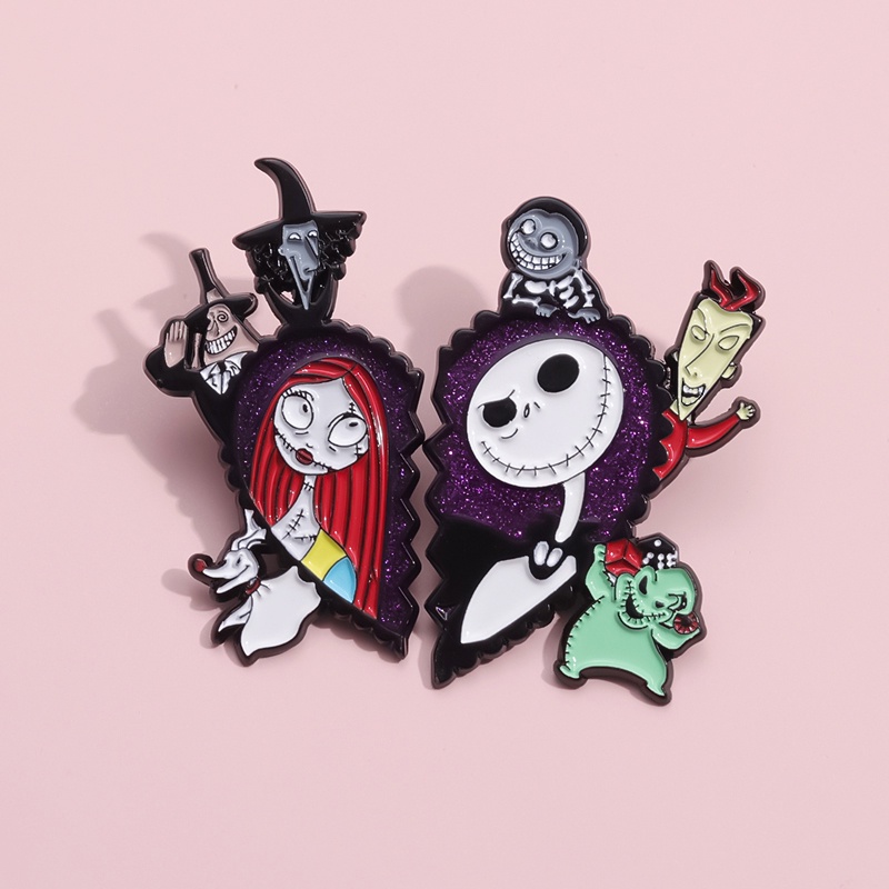 Fantástico Halloween Natal Eve Terror Esmalte Pins Personagem De Desenho Animado Brochura De Metal Crachás Jóias De Filme Presentes Para Amigos Fãs