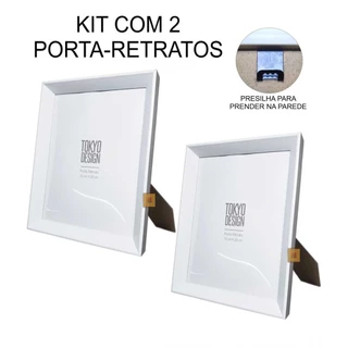 Kit 2 Porta Retrato 15x20cm Branco Moldura de Parede Foto