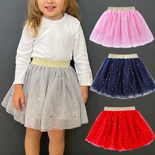Mini-Saias Para Crianças Meninas Princesa Estrelas Tutu Festa De Aniversário Menina Saia De 2-10 Anos Criança Faldas Elásticas Rosa