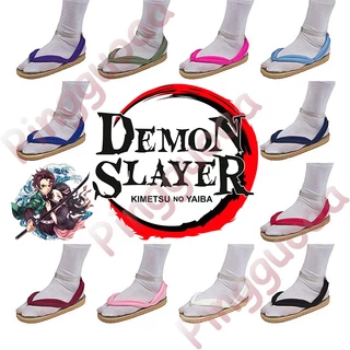Anime Demon Slayer Kimetsu No Yaiba Cosplay Shoes Kamado Tanjirou Kamado Nezuko Agatsuma Zenitsu Flip Sandals With Socks