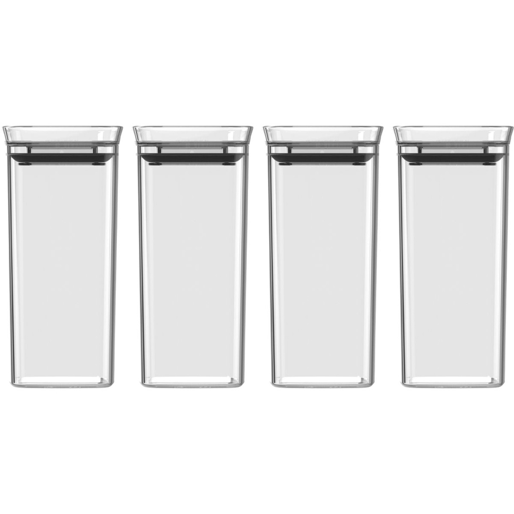 Conjunto 04 Potes Hermético Organizador Block 340 ml Natural