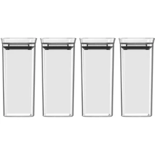 Conjunto 04 Potes Hermético Organizador Block 340 ml Natural