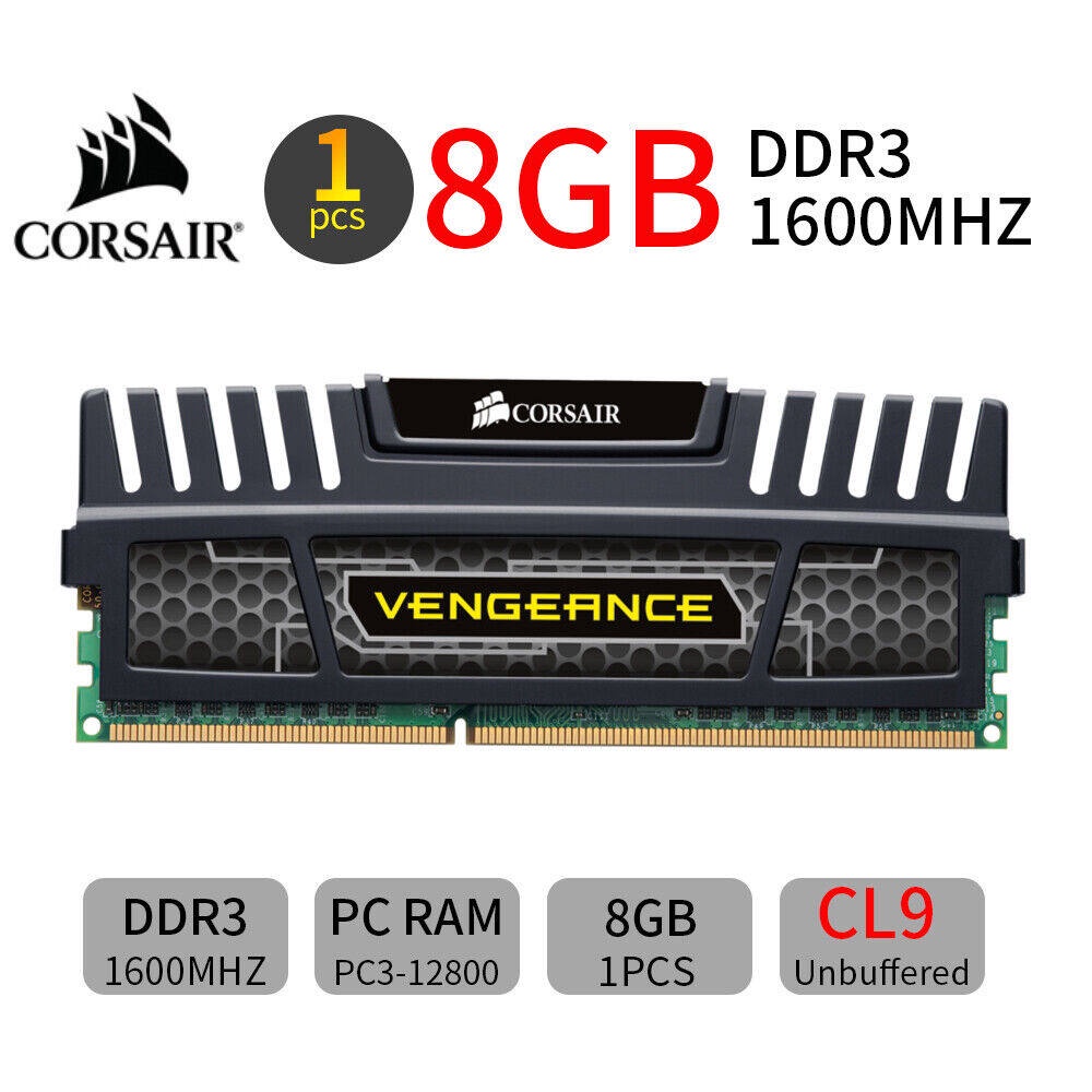 Corsair Vengeance 8GB DDR3 1600MHz CL9 PC3-12800 240Pin Memória De Mesa Intel AMD