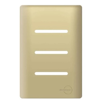 Placa 4x2 para 3 Interruptores Horizontais + Suporte DOURADA - NOVARA COLORS