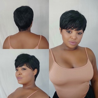 Wig Peruca Curta Uso Diário Fibra Orgânica Pixie Moderno