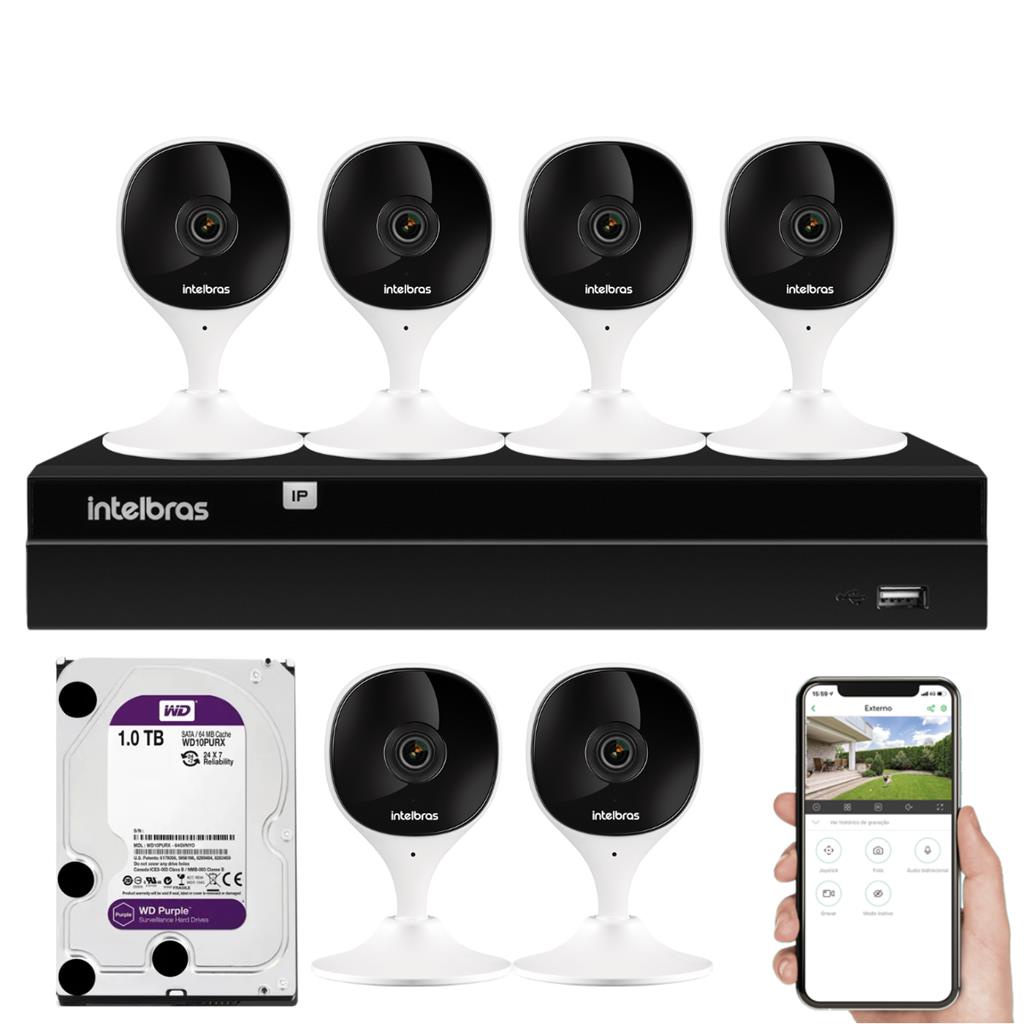 Kit 6 Cameras Sem Fio Wifi Full Hd Ip Imx Nvr Intelbras 1tb Shopee Brasil