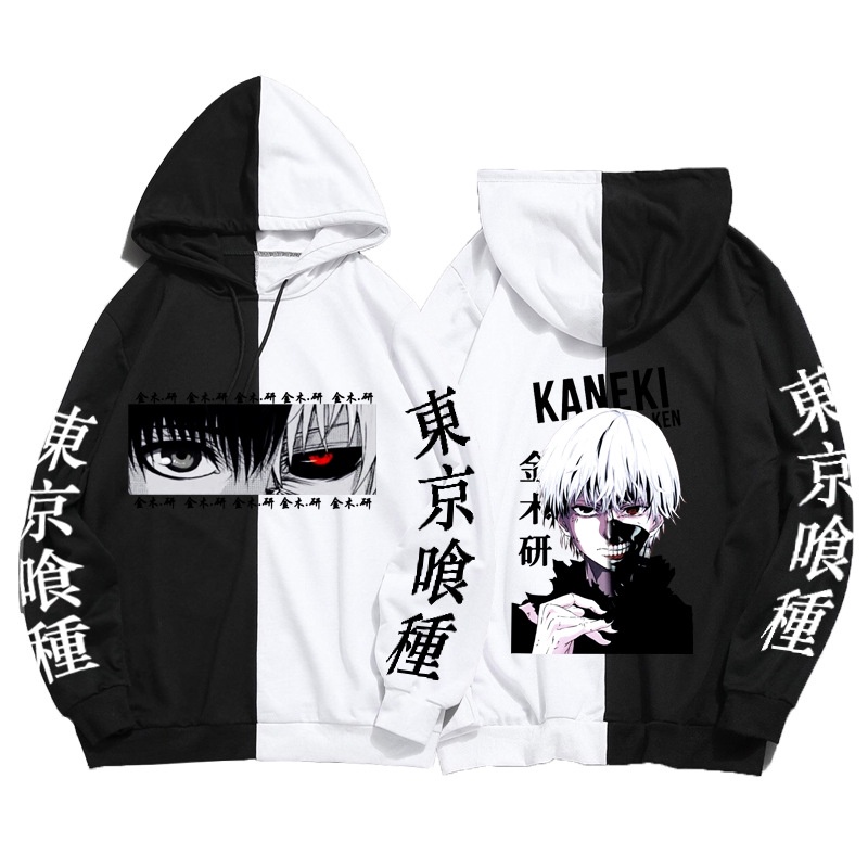 Anime masculino tóquio ghoul hoodies homem mulher boca ken kaneki