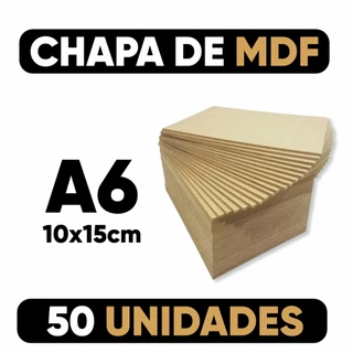 Chapa Mdf 3mm Placa Decoração 50 UNIDADES - 10X15 A6