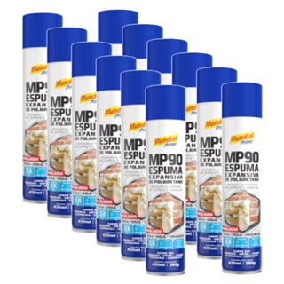 Kit 12 Unidades de Espuma Expansiva Poliuretano 500ml / 340g Mundial Prime