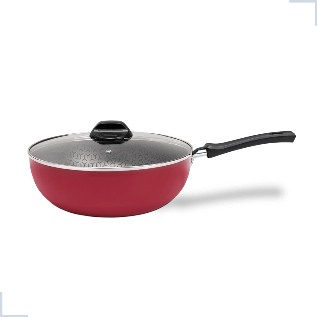 Panela Frigideira Wok C/ Tampa Anis 2,3l 24cm Antiaderente Brinox