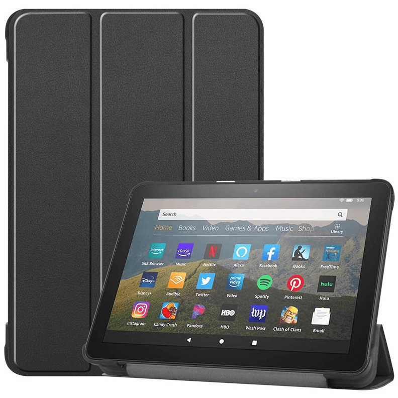 Kit Capa Couro Magnética Amazon Fire HD 10 (2021) + P. Vidro + Caneta Touch
