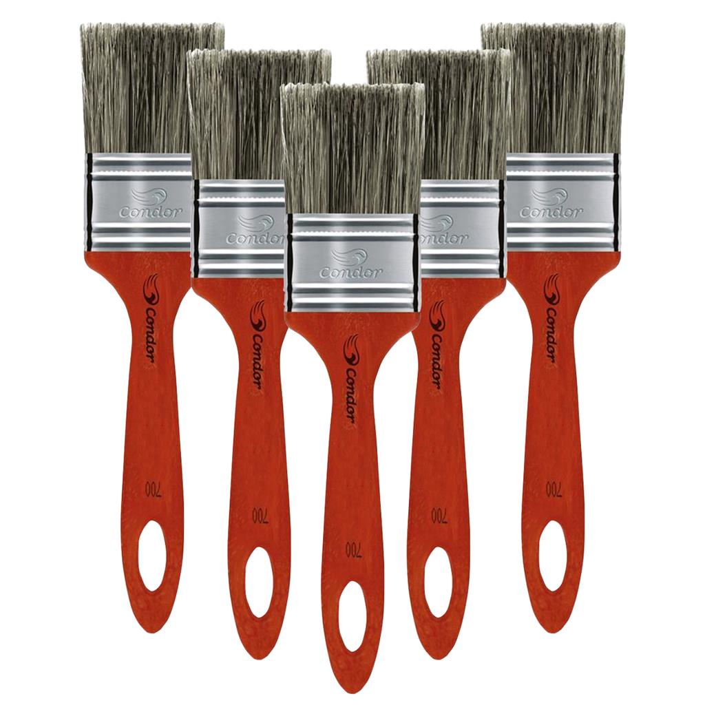 Kit 5 Pinceis Trincha Pintura Parede 700 2 Polegadas Condor