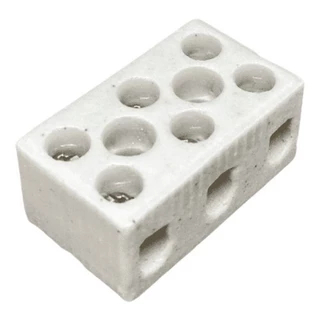 Conector Porcelana Chuveiro Tripolar 16mm Conector Elétrico Louça Cerâmica Emenda Cabos e Fios 30A, 50A, 68A