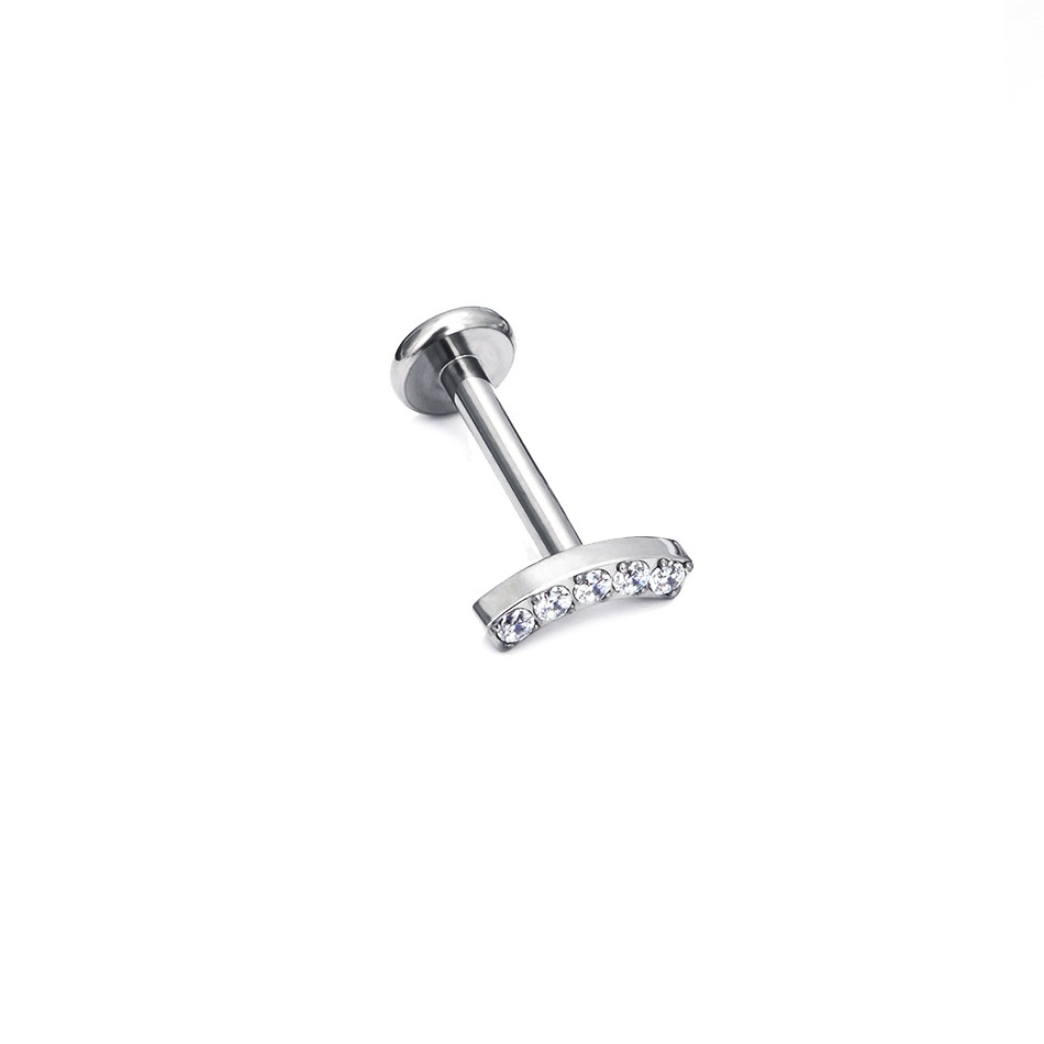 Piercing Labret Mini Cluster Curvo em Titânio Natural 6mm | Shopee Brasil