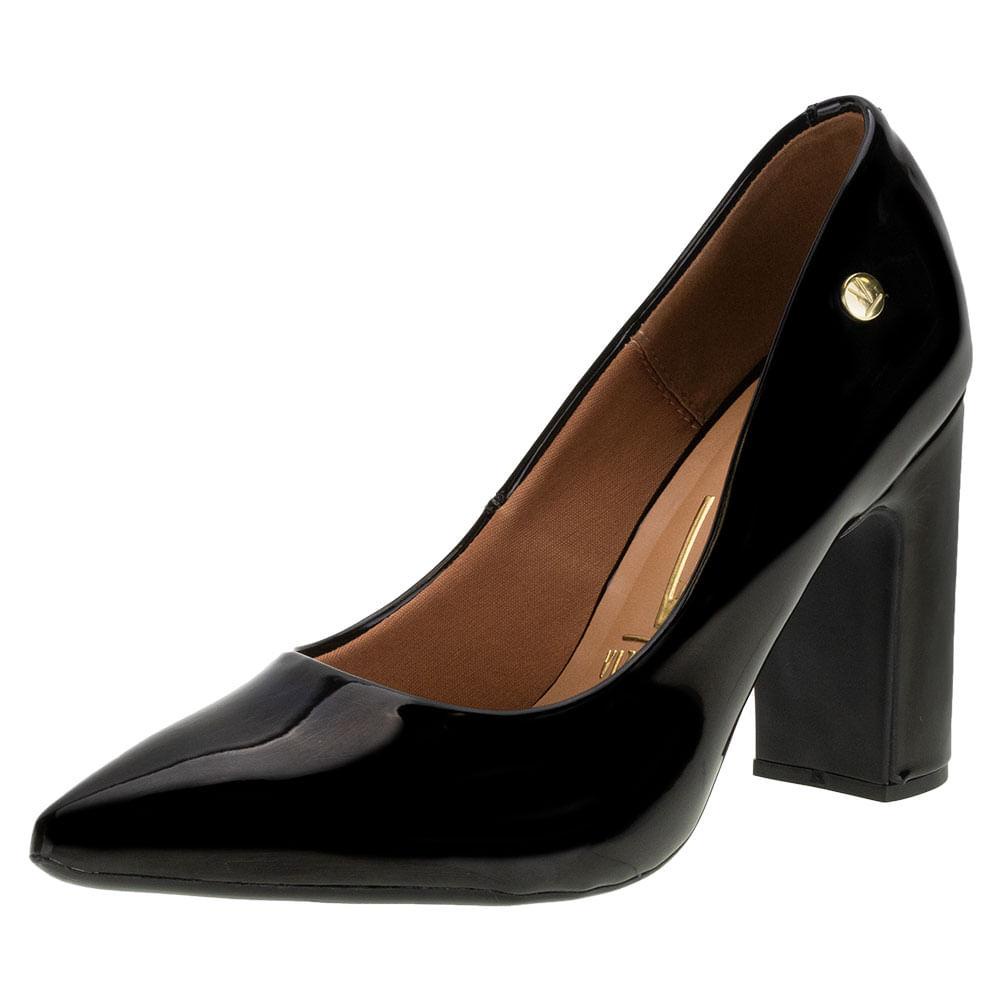 Sapato Scarpin Vizzano Salto Bloco Alto Preto 1285400-13488 | Shopee Brasil