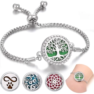Pulseira Difusora De Aromaterapia Feminina Pulseiras De Aroma De Aço Inoxidável Perfume Locket Bangle Óleo Essencial