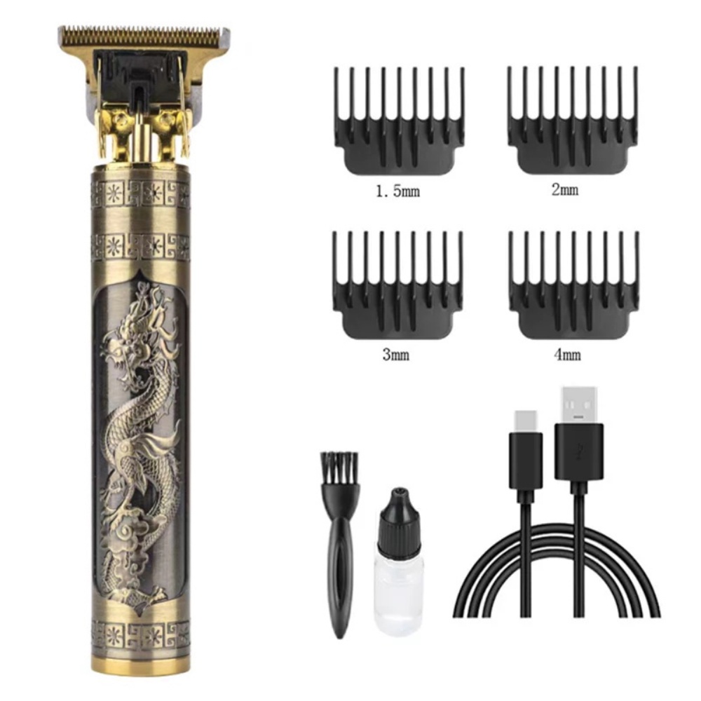 Maquina De Acabamento Barbeador Cortar Cabelo Hair Trimmer Dourado