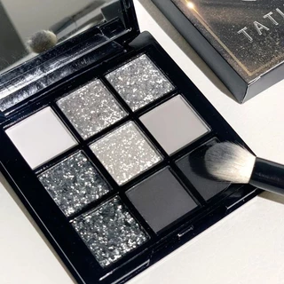 Paleta De Maquiagem Sombra Fumaça Preta , 9 Cores Prata Cinza Branca , Fria À Prova D'água Fuma