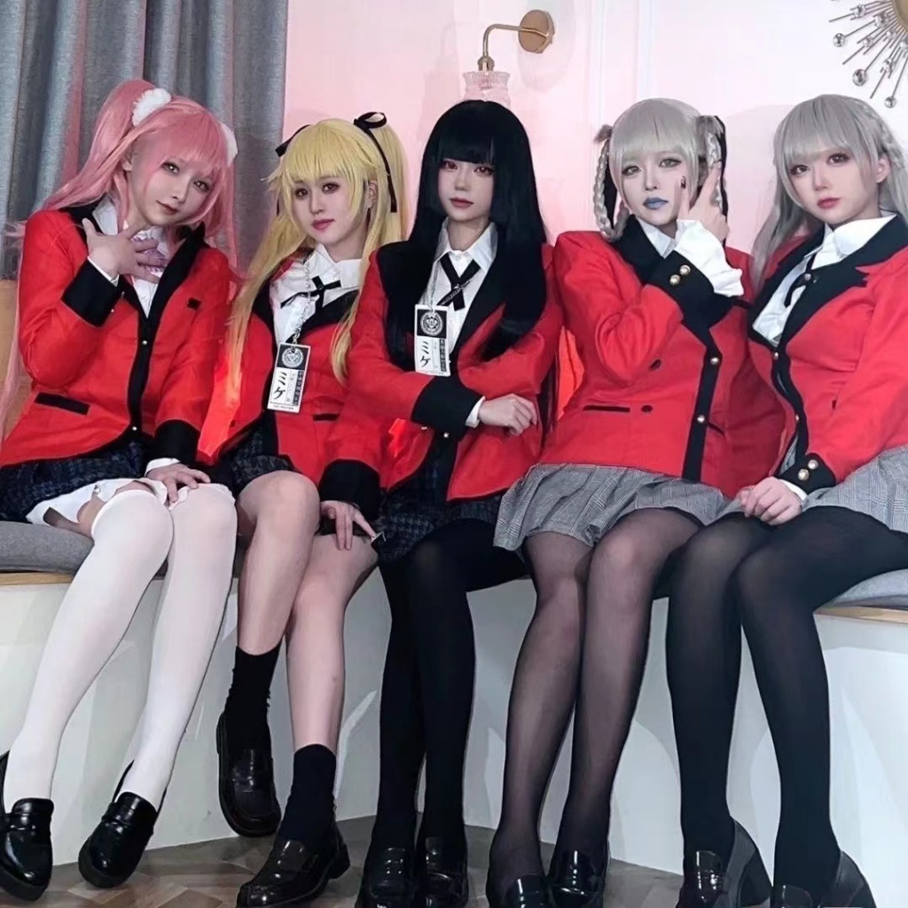 JJ 2023 Jabami Yumeko conjunto uniforme escolar KAKEGURUI peruca de anime cosplay festa de Halloween