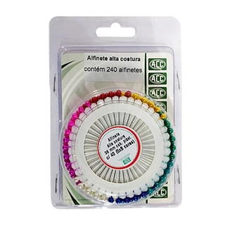 Alfinete cabeça plástica alta costura NR 38 c/ 240 unid ACC
