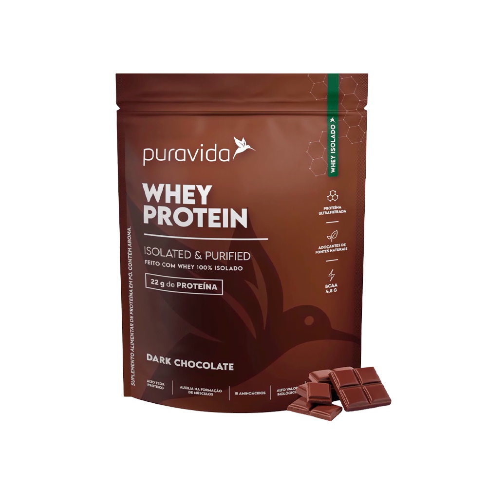 Whey Protein Isolado (450g) Dark Chocolate Puravida