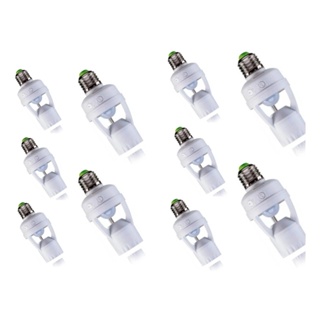 Kit 10 Soquete Sensor De Presença Com Fotocélula E27 Bivolt