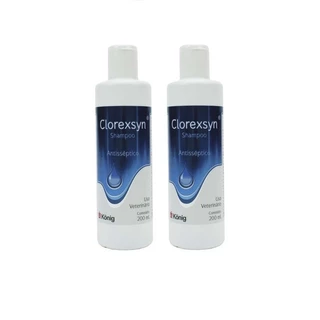 Kit 2 Shampoo Clorexsyn 200ml Antisséptico Para Cães e Gatos
