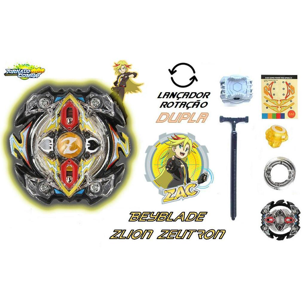 Kit 8 Beyblade Burst Valt Shu Ken Zac Lui + 11 Lançador + 3 Grip