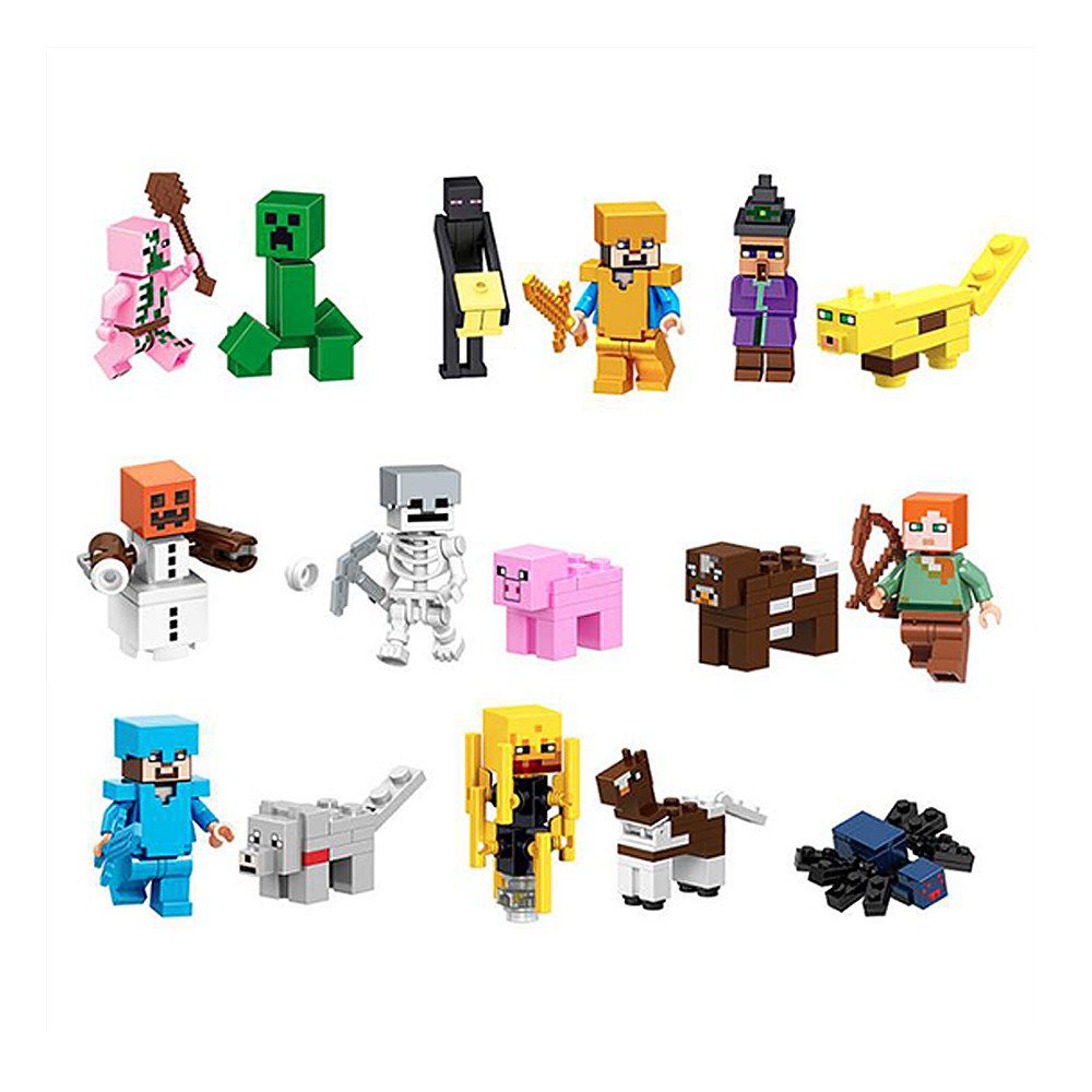 24 horas para entregar 16 PC Minecraft Bonecas Fit Blocos Lego World ...