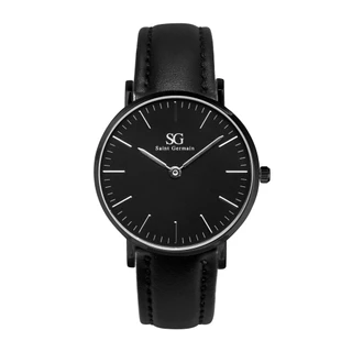 Relógio Masculino Couro Preto Saint Germain Murray Full Black 40mm Fundo Preto