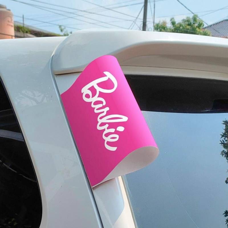 Barbie Doll Car Exterior Decoration Sewn-in Label Stick Label Car Sewn-in Label Creative Car Tail Door Sticker Sewn-in Label Sticker hxEY