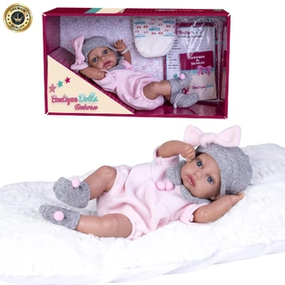 Bebê Reborn Boutique Dolls Boneca Realista Menina Casaco Rosa