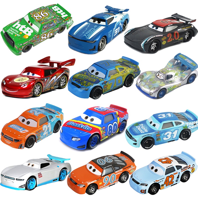 Pixar Cars 2 3 Toy Lightning McQueen Mater Sheriff Modelo De Carro Em Liga Metálica