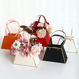 Sacos Para Bouquet De Flores Caixas De Papel Artesanal Portáteis Com Cabo À Prova D'água