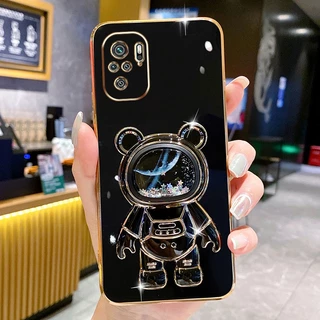 Capinha Para Xiaomi Redmi Note 10S 10 4G/10 Pro 5G Max Com Câmera Protetora Stand Starry Sky 3D An-impact