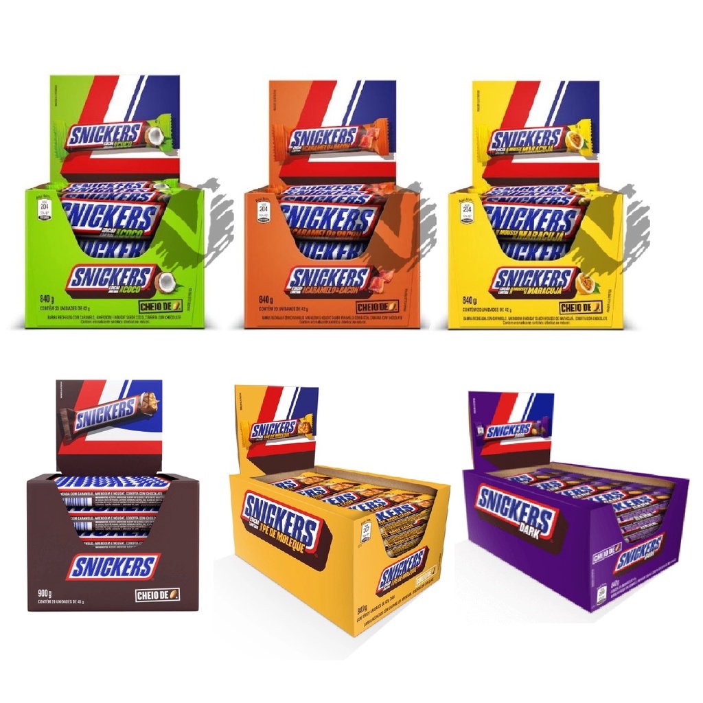 Caixa De Chocolate Snickers 20un 900g Vários Sabores | Shopee Brasil