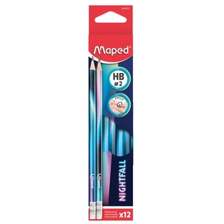 Lápis preto Nr.2 com borracha Nightfall 12 unid 851813 Maped