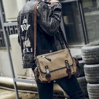 Bolsa Mensageiro Para Homens Nova De Lona De Moda Casual Grande Capacidade Estudantes