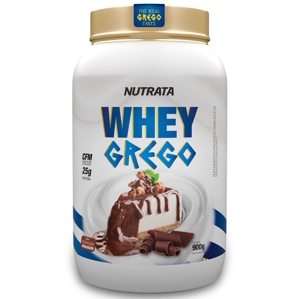 Whey Grego 900 G Cheesecake Chocolate Nutrata Concentrado