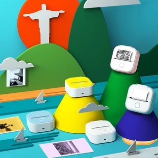Mini Impressora Autocolante Phomemo T02 Térmica Portátil De Bolso Inkless Compatível Com Android iOS Instantly Print Fun