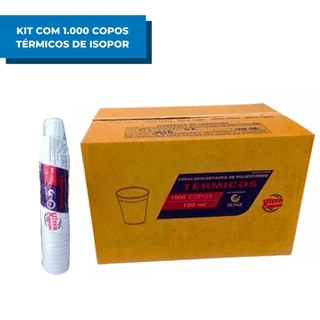 Copo Térmico Descartável Isopor Bebidas Quentes Café 120ml Com 1000 Unidades Quentão Chocolate Quente Festa Junina (Sem Tampa)
