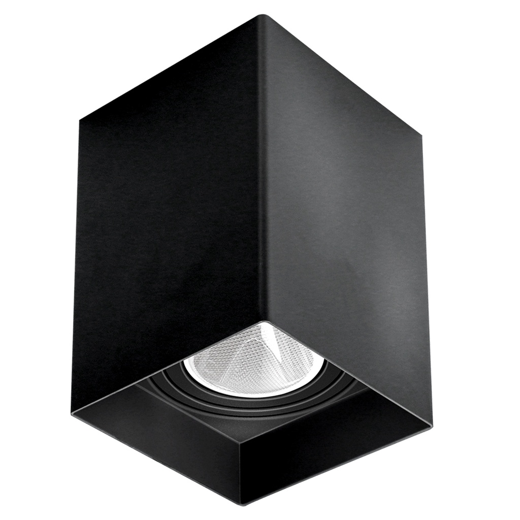 Spot de Sobrepor Quadrado Preto MR16 GU10 Direcionável 12x8