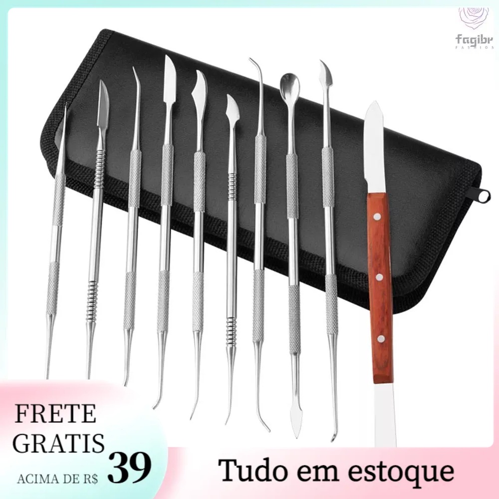 Conjunto De Esculturas De Cera De Aço Inoxidável Estojo Duplo Com Kit De Ferramentas Odontológicas