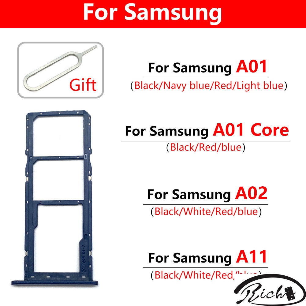 Para Samsung A01 Core A02 A11 Slot Cartão SIM Bandeja De SD Chip ...
