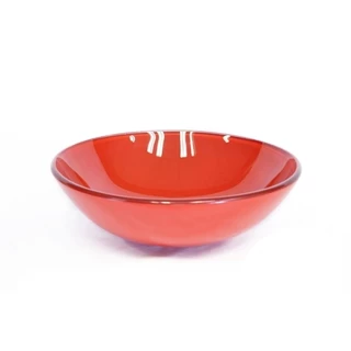 CUBA DE VIDRO REDONDA 31CM VERMELHO FERRARI