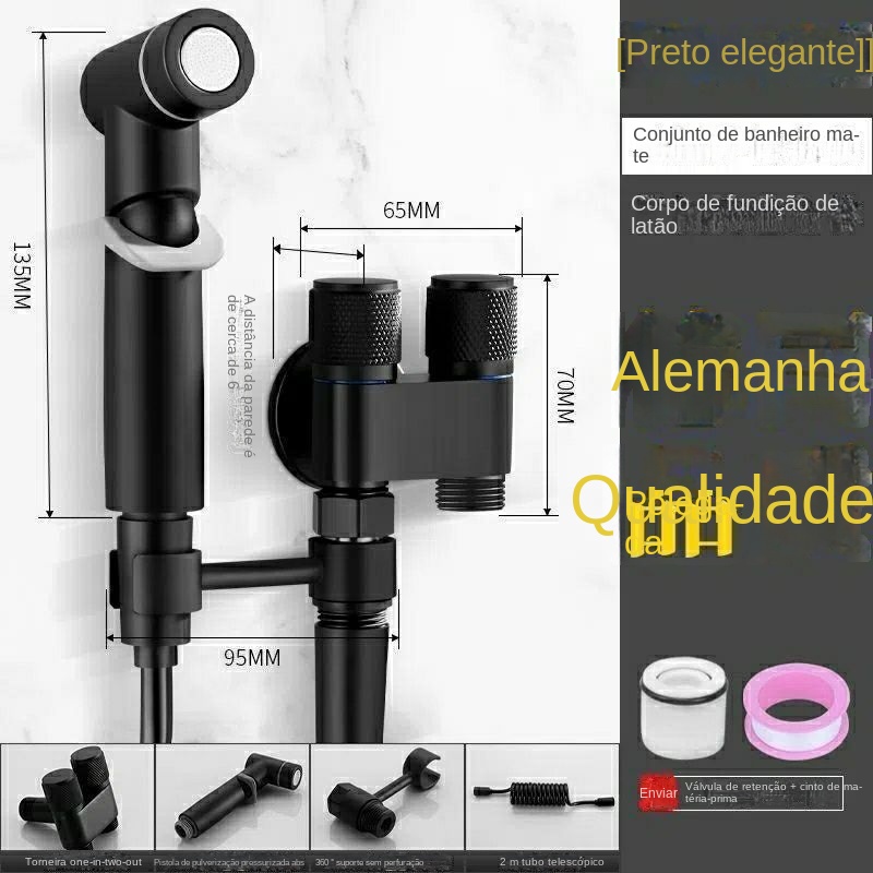 Kit Ducha Higiênica Com Registro/Válvula Dupla ou Unica 1/4 De Volta