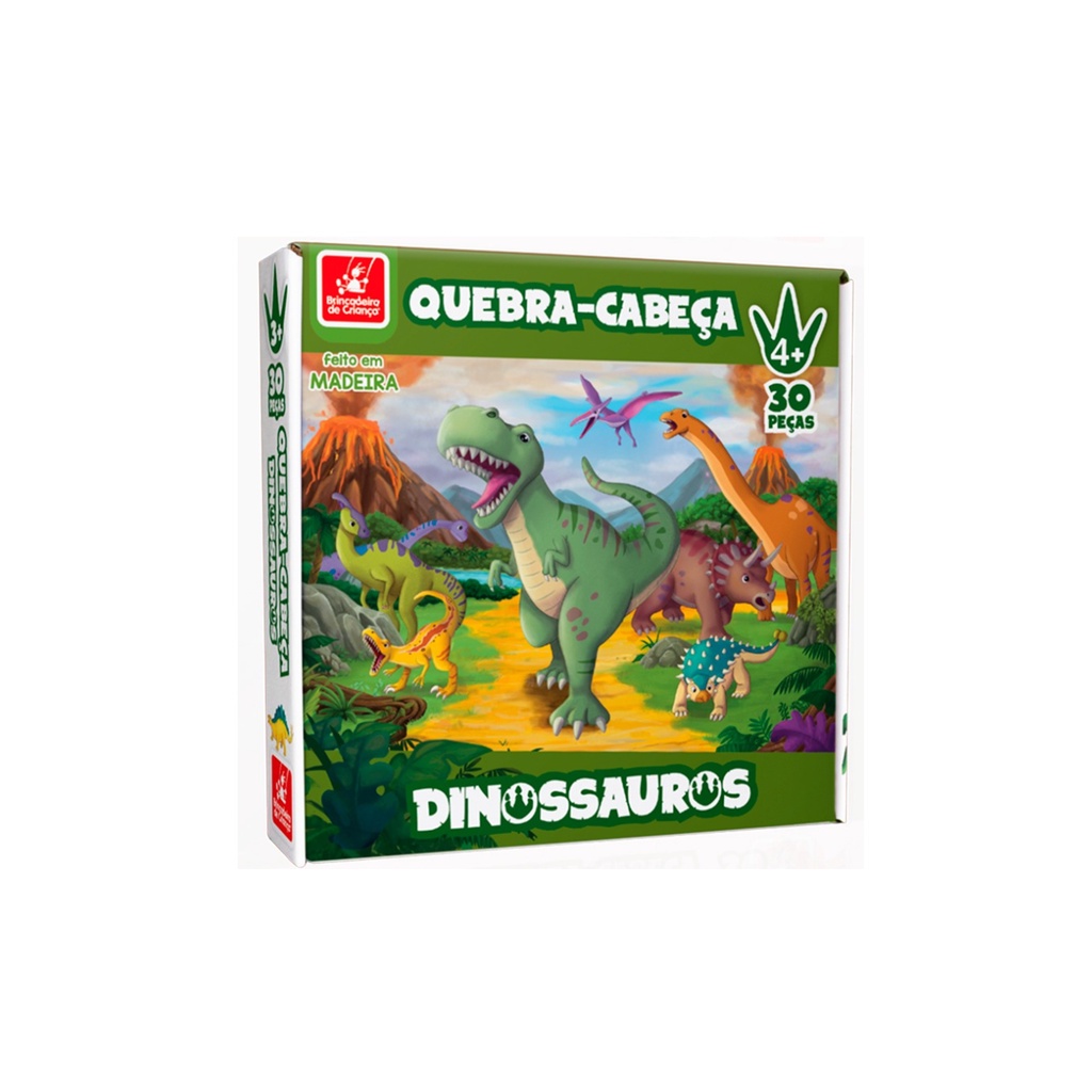 Quebra-Cabeça Dinossauros 30 peças - Brincadeira de Criança - Loja
