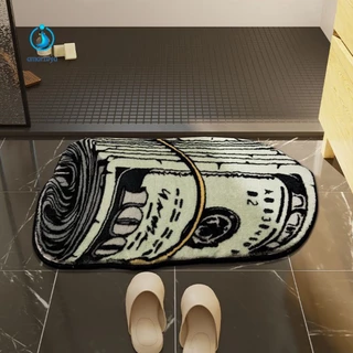 Carpet with Money Pattern Long-lasting Patterned Rug Soft Absorbent Floor Mat for Bedroom Living Room Bathroom